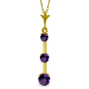 art deco jade necklace-1.25 Carat 14K Solid Yellow Gold Lovers' Quarrel Amethyst Necklace