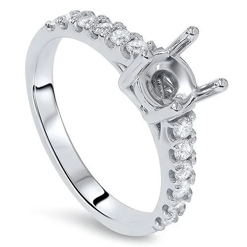 gothic-inspired tiger talon ring-1/2ct SI Diamond Engagement Ring Mount 14K White Gold