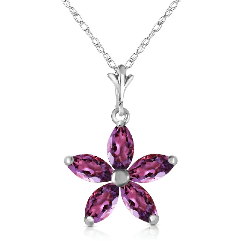 bold opal summit peak necklace-1.4 Carat 14K Solid White Gold I Summon You Amethyst Necklace