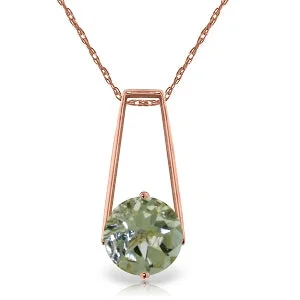 inscribed dynasty chain necklace-1.45 Carat 14K Solid Rose Gold Lullaby Green Amethyst Necklace