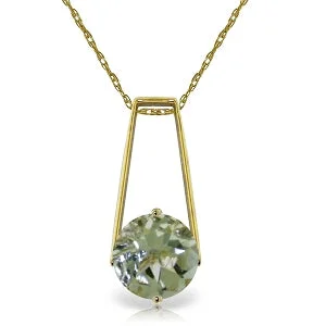 nature-themed willow necklace-1.45 Carat 14K Solid Yellow Gold Boundless Moment Green Amethyst Necklace