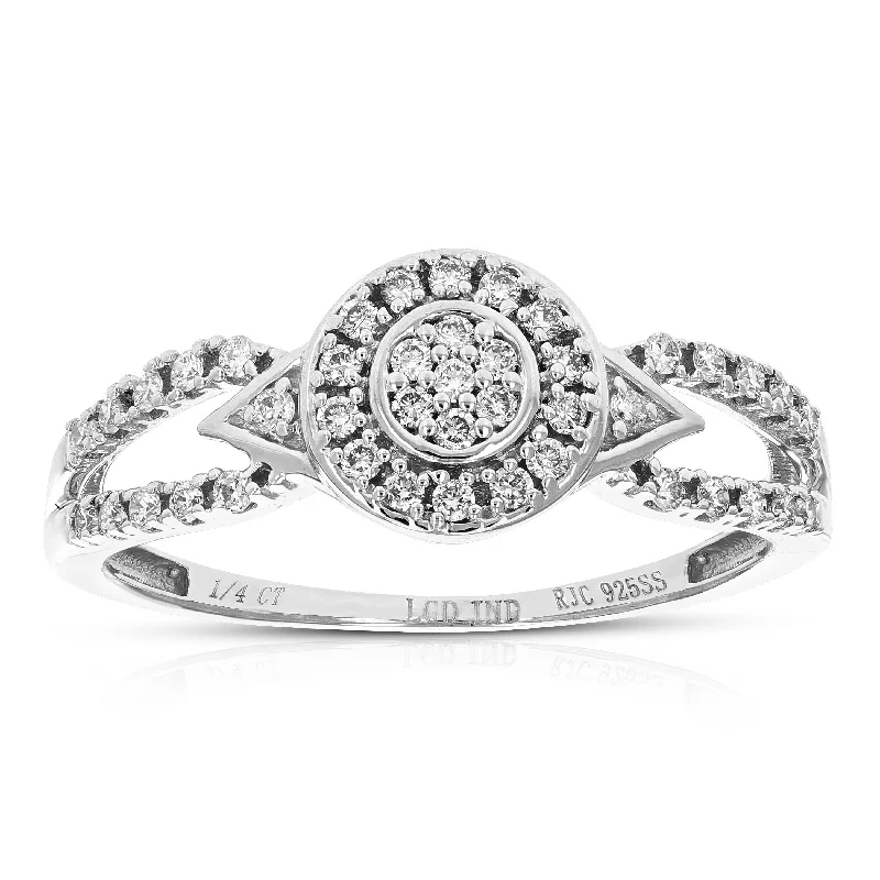 inscribed forever ring-1/5 cttw Round Cut Lab Grown Diamond Engagement Ring .925 Sterling Silver Prong Set