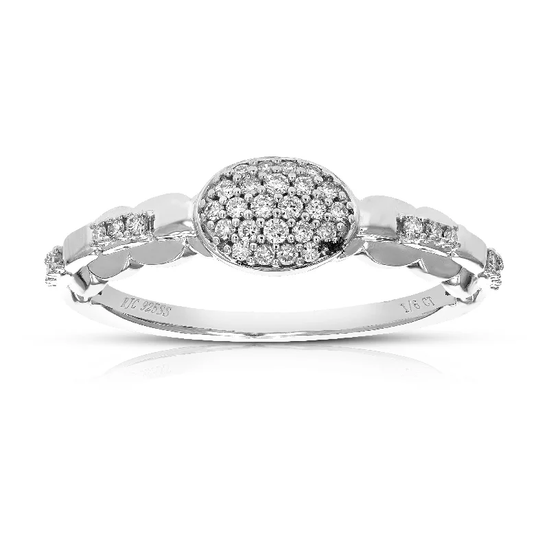 nature-themed willow ring-1/6 cttw Round Lab Grown Diamond Engagement Ring For Women .925 Sterling Silver Prong Set