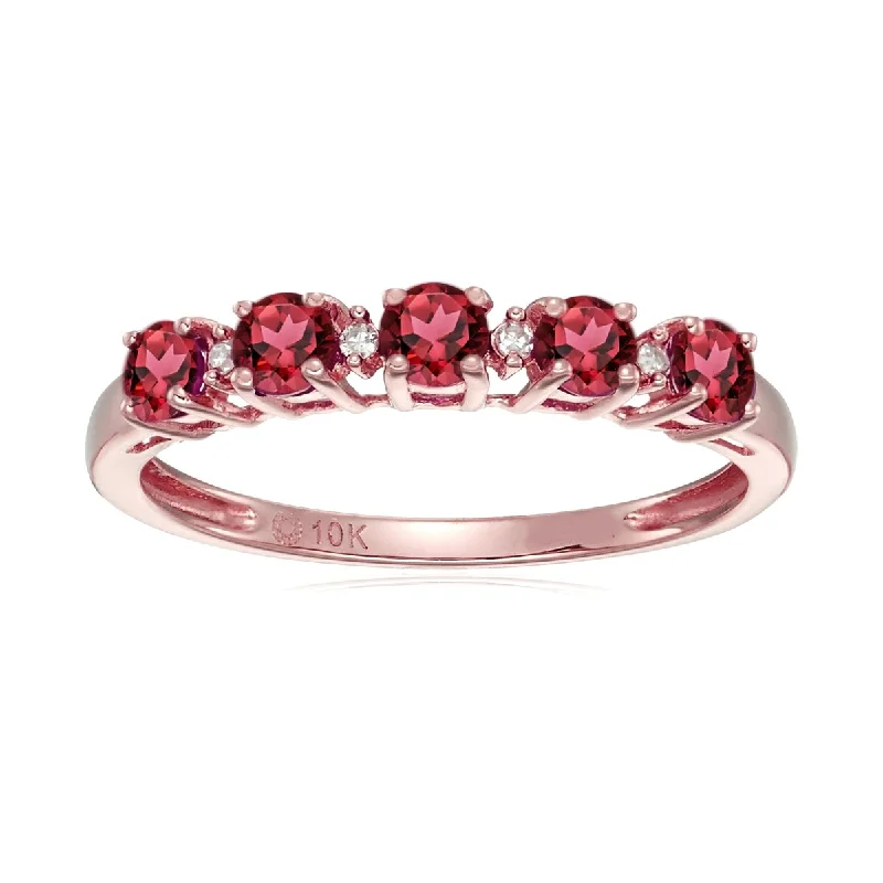 vintage-inspired emerald ring-10K Gold Pink Tourmaline and Diamond Ring