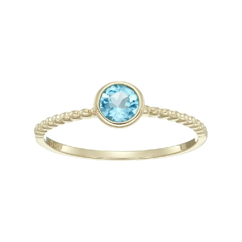 bold ruby summit peak ring-10kt Yellow Gold Swiss Blue Topaz Ring