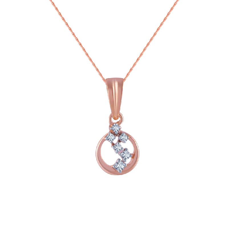 nature-themed crest peak necklace-14k (585) Rose Gold And Diamond Pendant For Women