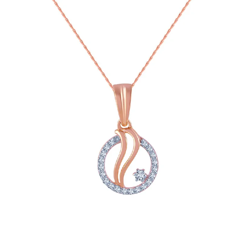 bohemian summit ridge necklace-14k (585) Rose Gold And Diamond Pendant For Women