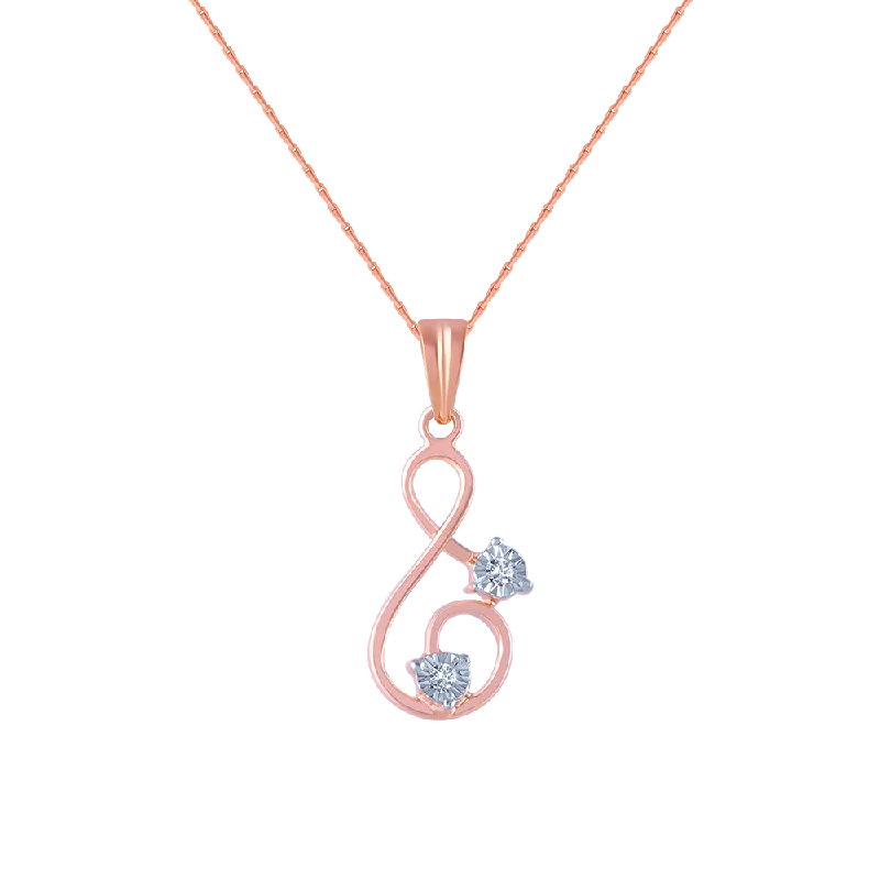 vintage-inspired ruby necklace-14k (585) Rose Gold And Diamond Pendant For Women