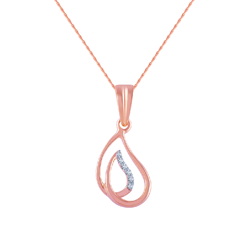 bold topaz summit peak necklace-14k (585) Rose Gold And Diamond Pendant For Women