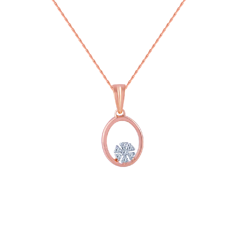 nature-themed crest peak necklace-14k (585) Rose Gold And Diamond Pendant For Women