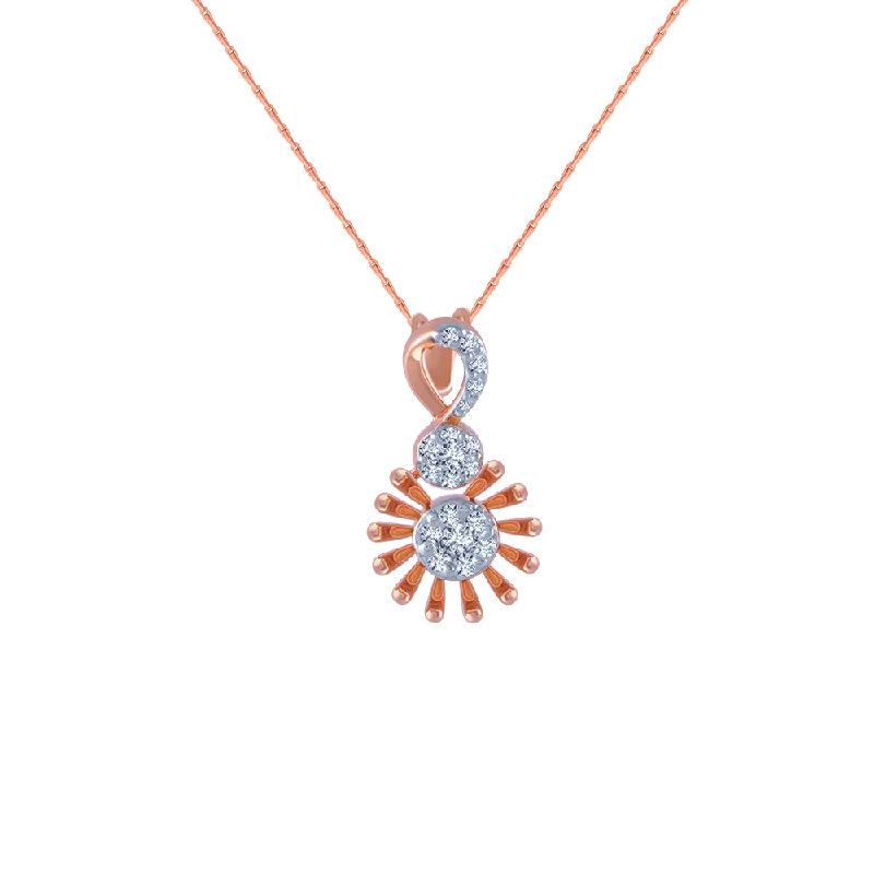 nature-themed ridge crest necklace-14k (585) Rose Gold And Diamond Pendant For Women