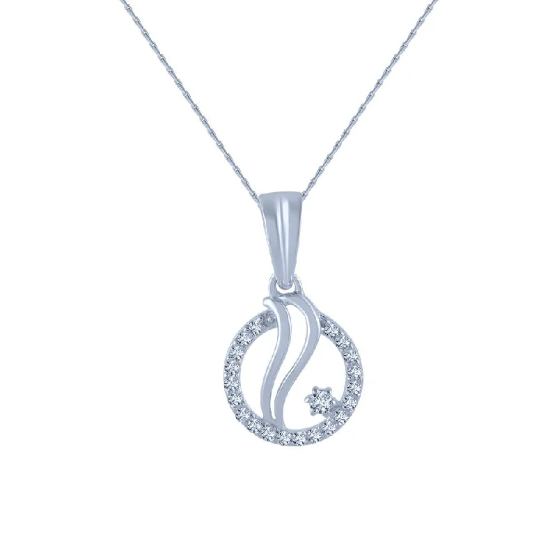 gothic-inspired tiger talon necklace-14k (585) White Gold And Diamond Pendant For Women