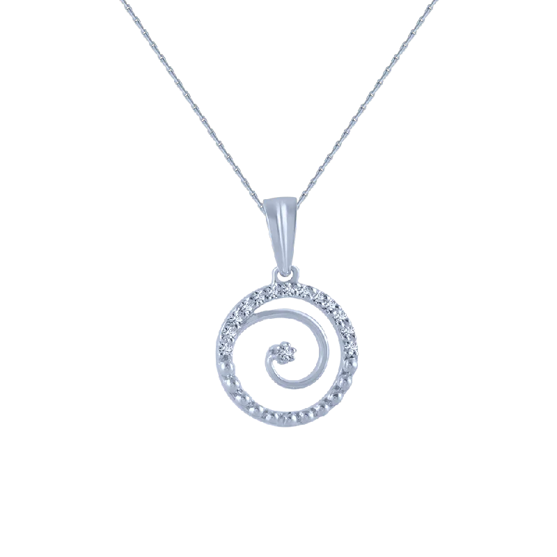 adjustable willow crest necklace-14k (585) White Gold And Diamond Pendant For Women