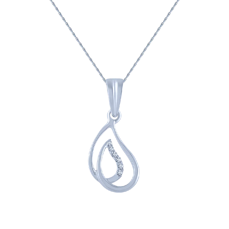 matte bronze tier necklace-14k (585) White Gold And Diamond Pendant For Women