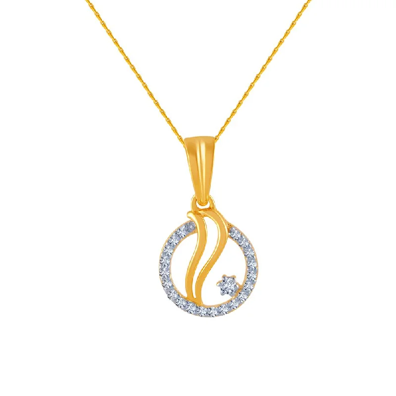 matte copper chain necklace-14k (585) Yellow Gold And Diamond Pendant For Women