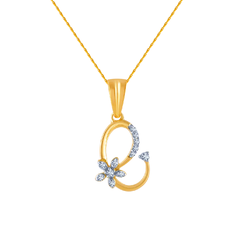 vintage-style opal necklace-14k (585) Yellow Gold And Diamond Pendant For Women