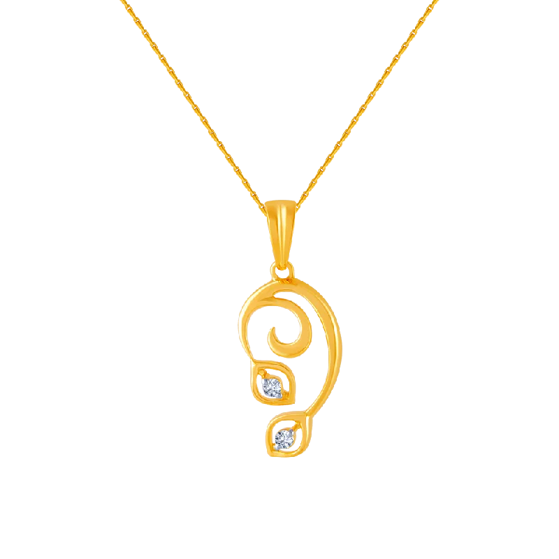 bohemian totem necklace-14k (585) Yellow Gold And Diamond Pendant For Women