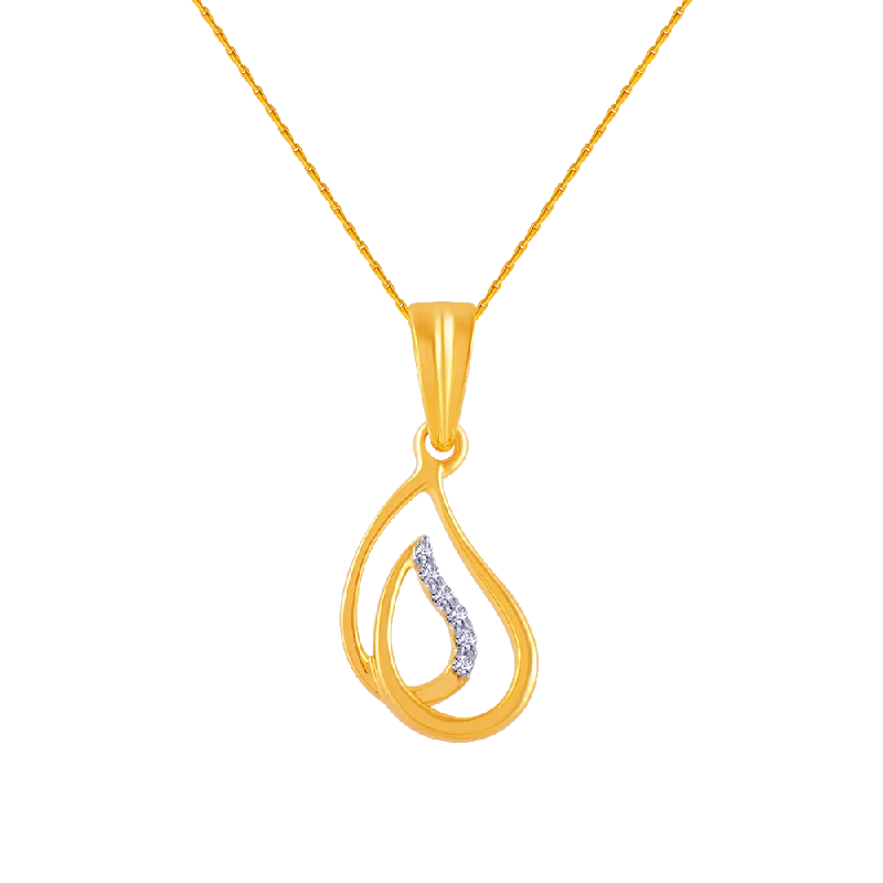 bold ruby summit peak necklace-14k (585) Yellow Gold And Diamond Pendant For Women