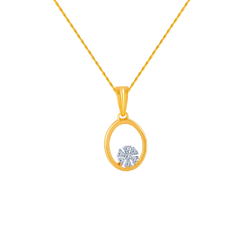 minimalist arc ridge necklace-14k (585) Yellow Gold And Diamond Pendant For Women