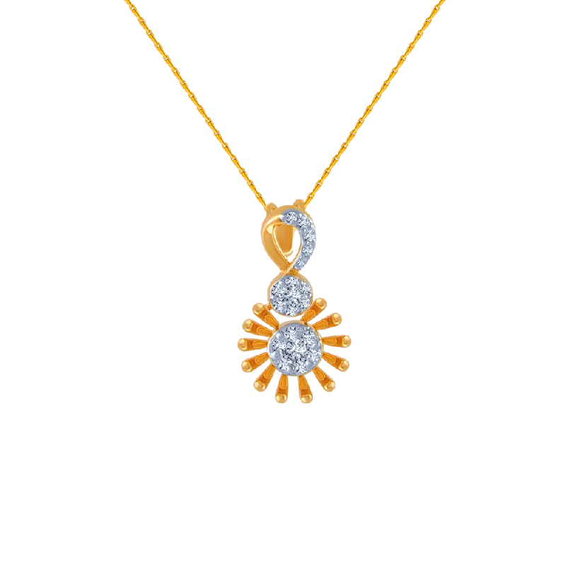 rustic topaz beaded necklace-14k (585) Yellow Gold And Diamond Pendant For Women