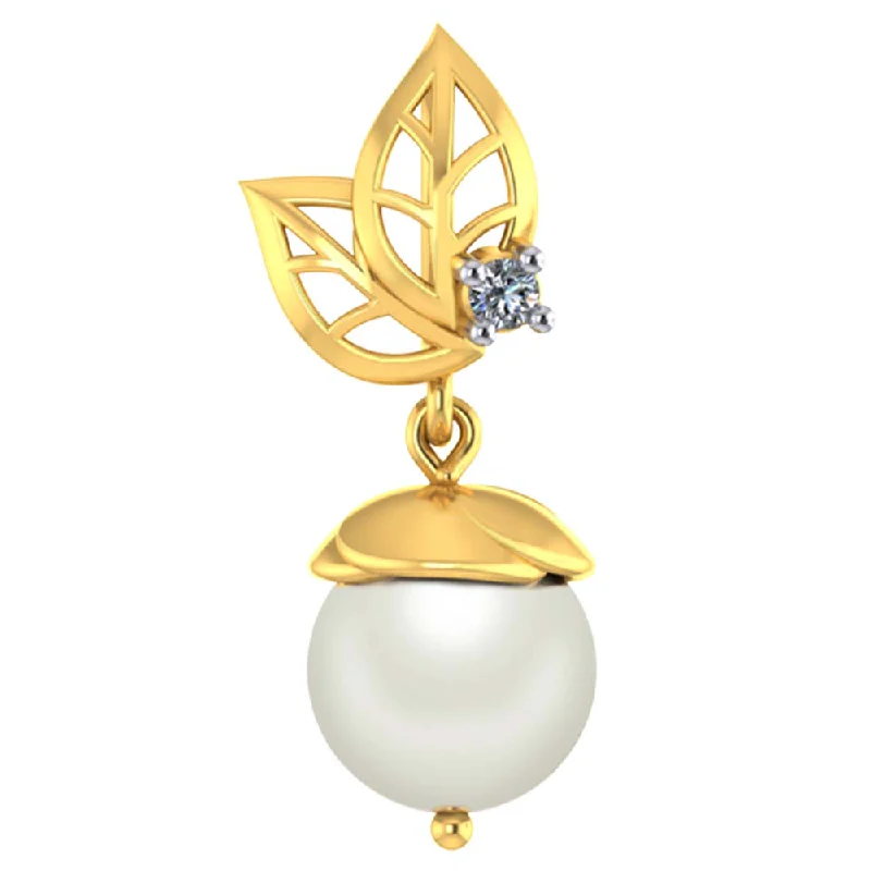 art deco turquoise necklace-14k Alluring Pearl Drop Diamond Pendant For Women From Pc Chandra