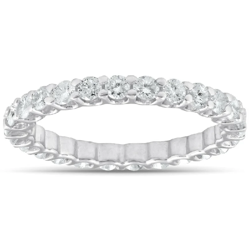 adjustable willow summit ring-14k White Gold 2 Ct TDW Diamond Eternity Ring Womens Wedding Band