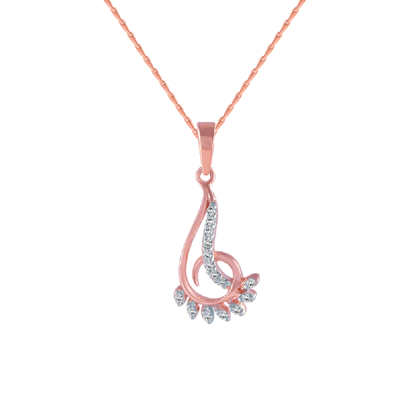 bold ruby summit peak necklace-14KT (585) Rose Gold And Diamond Pendant For Women