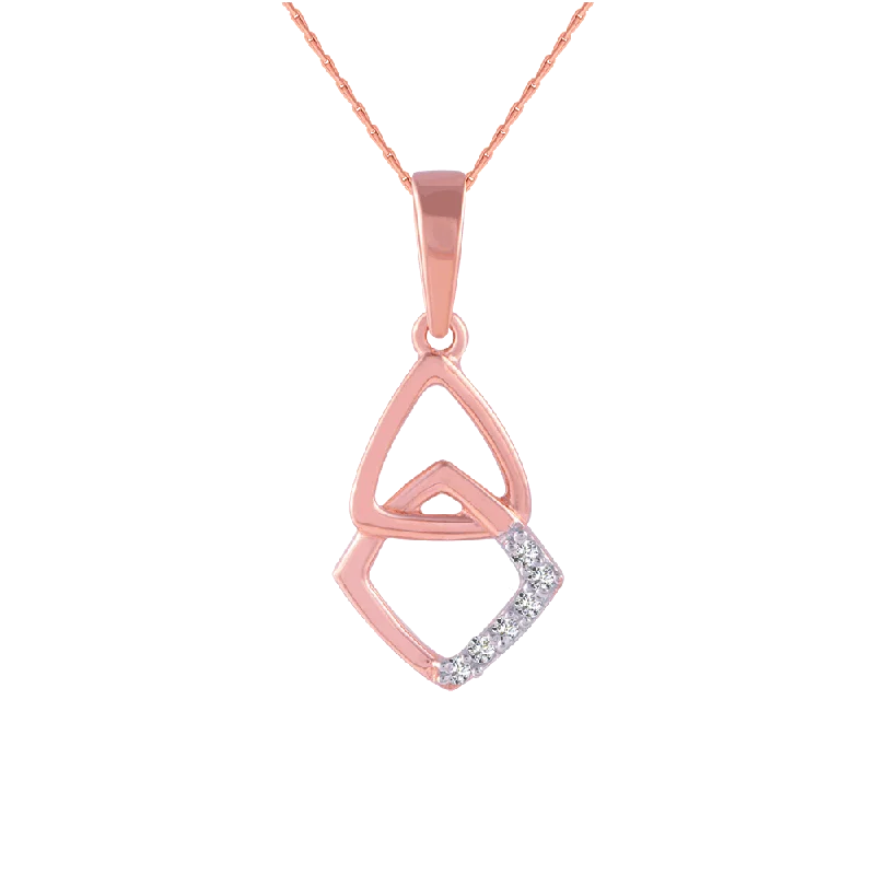 polished silver stellar necklace-14KT (585) Rose Gold And Diamond Pendant For Women