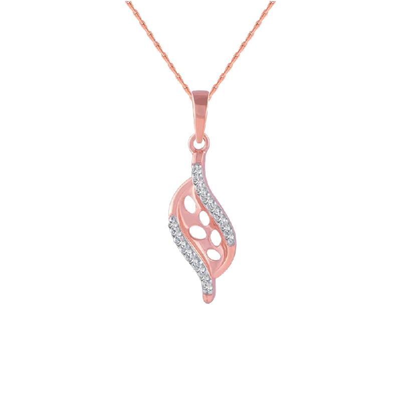 bold opal summit peak necklace-14KT (585) Rose Gold And Diamond Pendant For Women