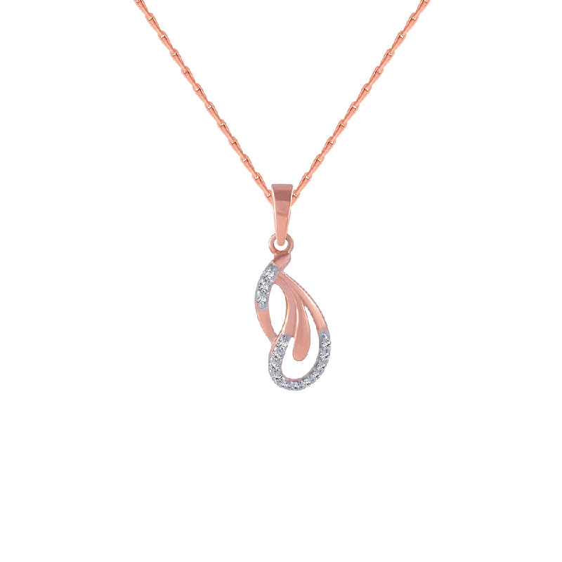 adjustable willow summit necklace-14KT (585) Rose Gold And Diamond Pendant For Women