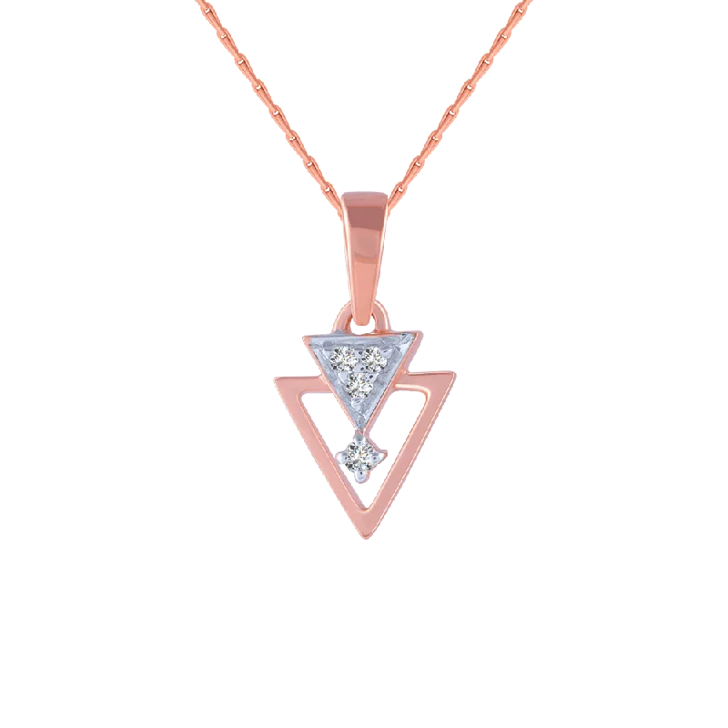 art deco sapphire necklace-14KT (585) Rose Gold And Diamond Pendant For Women