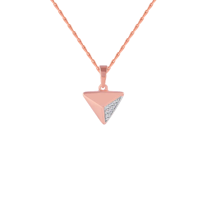 bold topaz summit peak necklace-14KT (585) Rose Gold And Diamond Pendant For Women