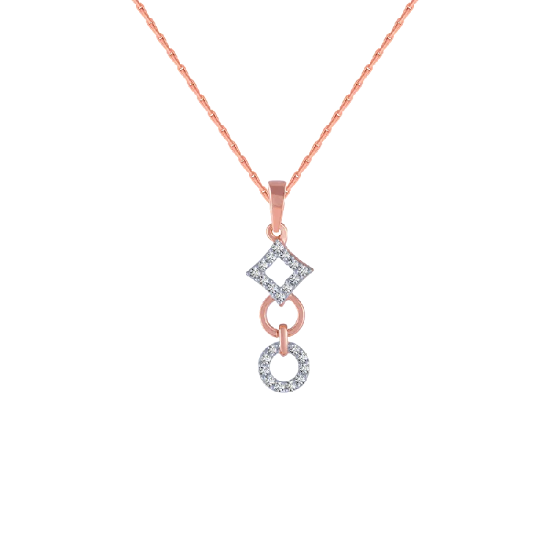 nature-themed crest peak necklace-14KT (585) Rose Gold And Diamond Pendant For Women