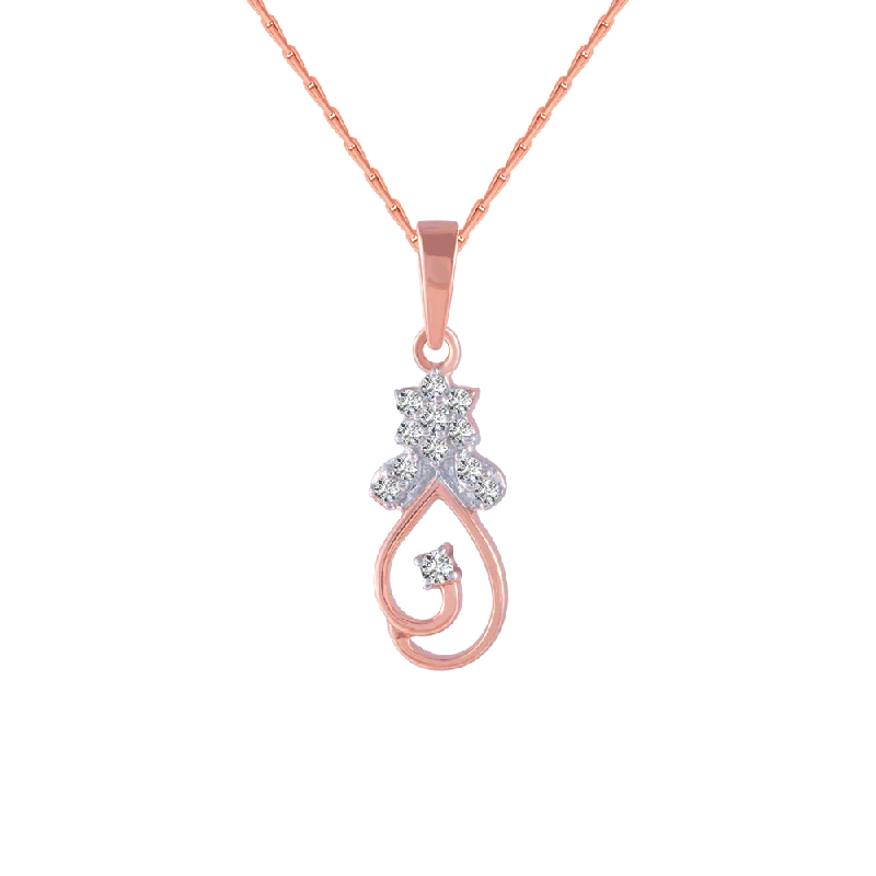 adjustable branch summit necklace-14KT (585) Rose Gold And Diamond Pendant For Women