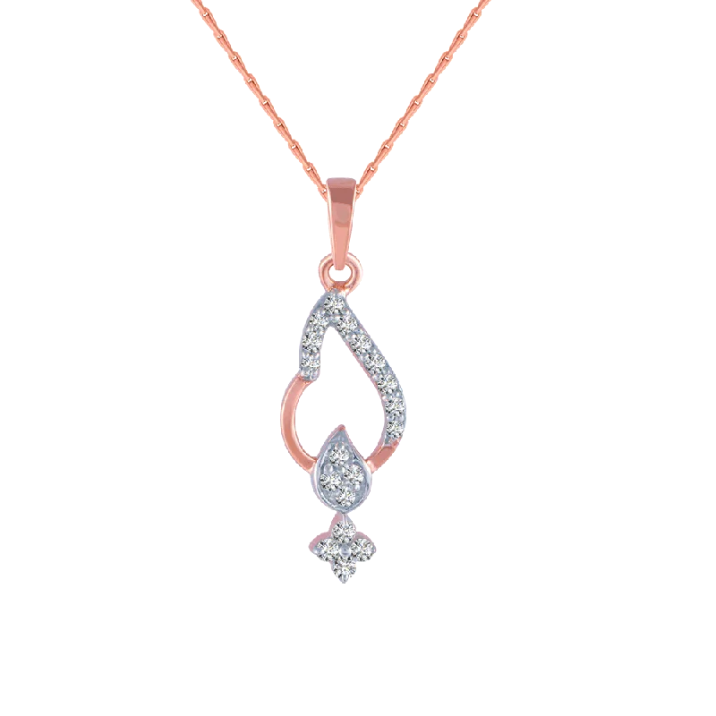 bold emerald summit peak necklace-14KT (585) Rose Gold And Diamond Pendant For Women