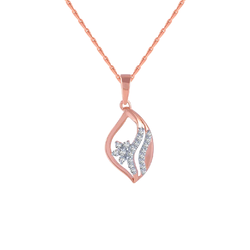 bold ruby summit peak necklace-14KT (585) Rose Gold And Diamond Pendant For Women