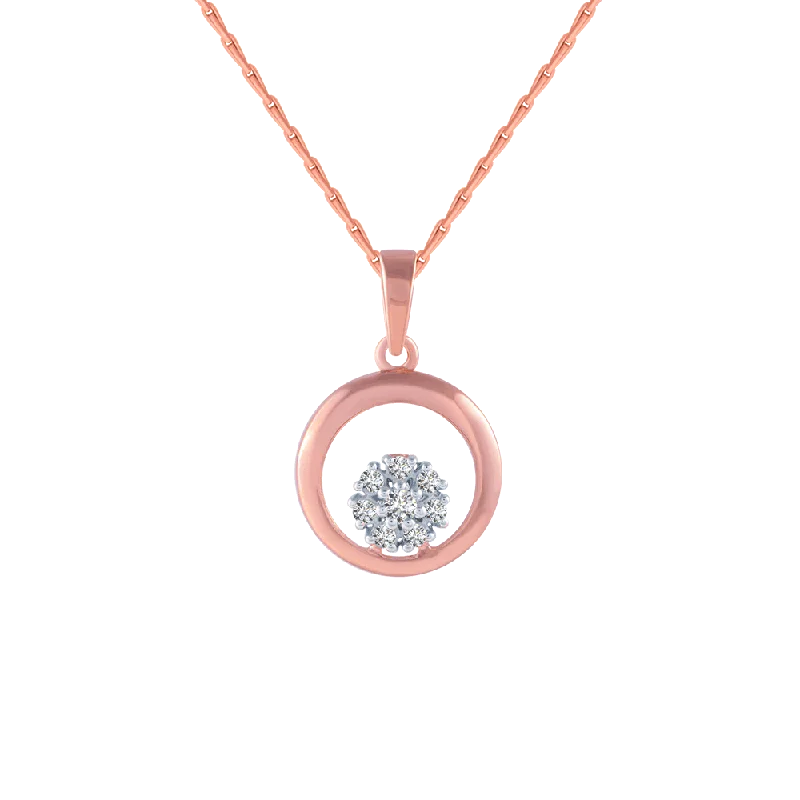 nature-themed crest peak necklace-14KT (585) Rose Gold And Diamond Pendant For Women