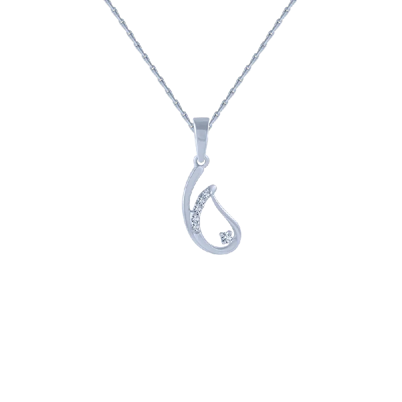 adjustable willow crest necklace-14KT (585) White Gold And Diamond Pendant For Women