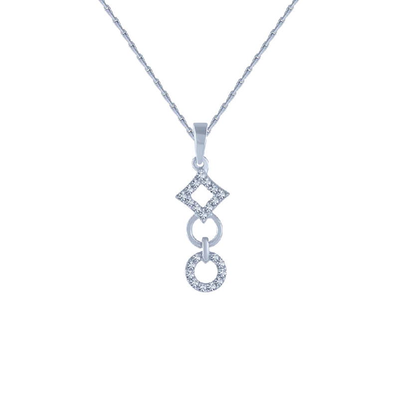 raw turquoise cluster necklace-14KT (585) White Gold And Diamond Pendant For Women