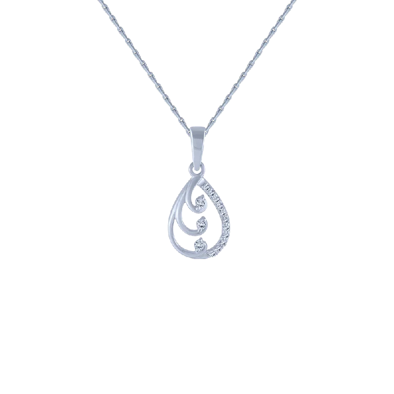 raw turquoise accent necklace-14KT (585) White Gold And Diamond Pendant For Women