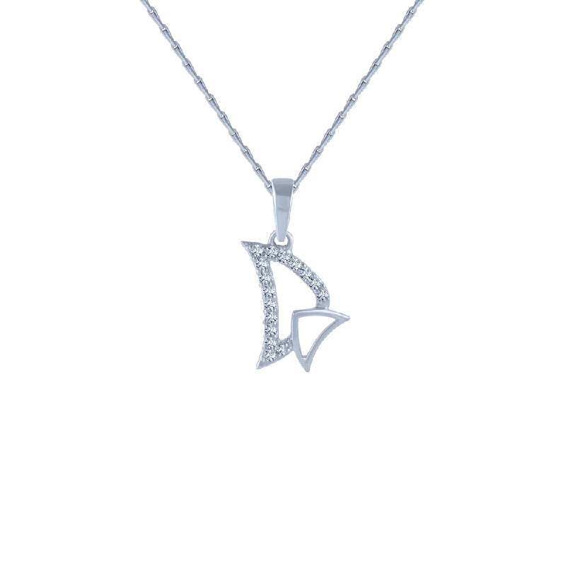 bold ruby summit peak necklace-14KT (585) White Gold And Diamond Pendant For Women