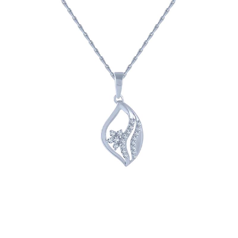 bohemian crest summit necklace-14KT (585) White Gold And Diamond Pendant For Women