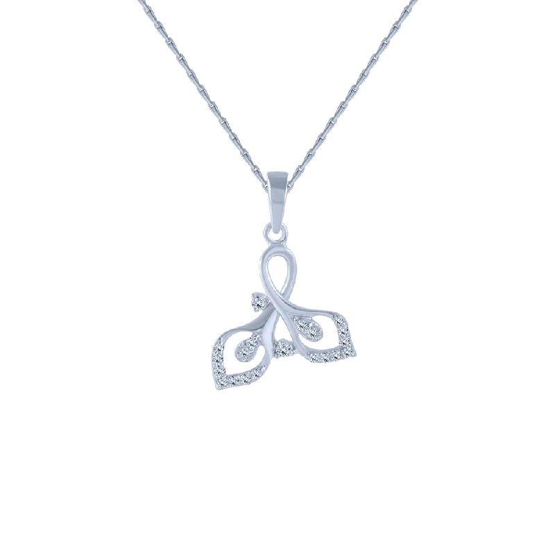 adjustable willow summit necklace-14KT (585) White Gold And Diamond Pendant For Women