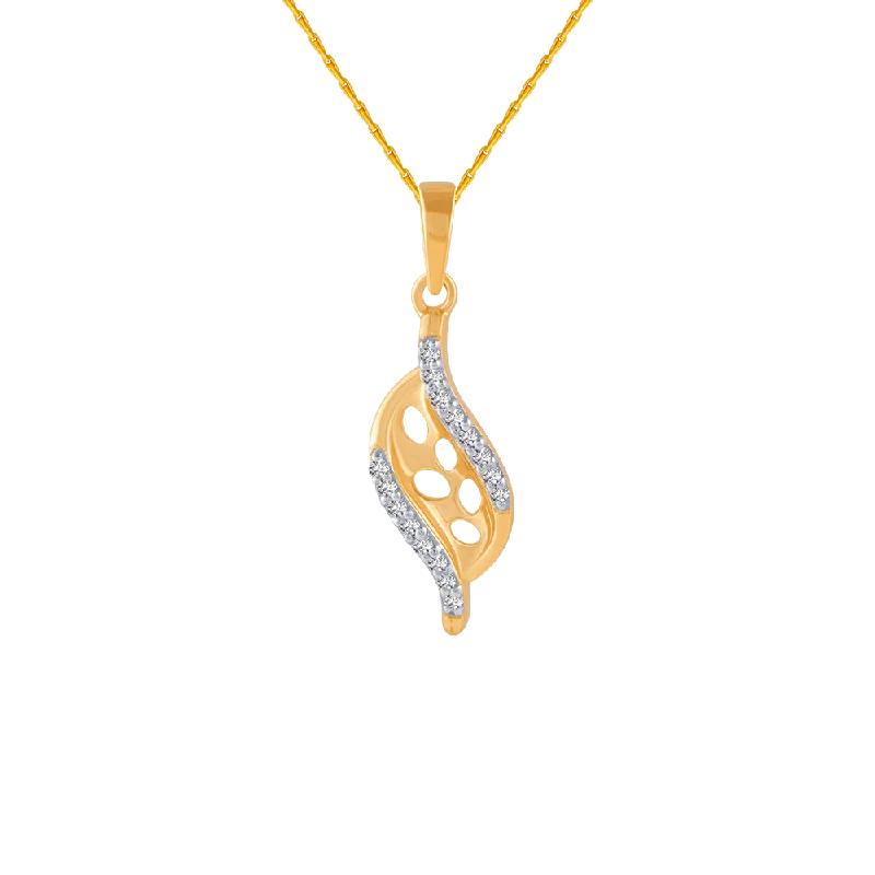 gothic-inspired raven fang necklace-14KT (585) Yellow Gold And Diamond Pendant For Women