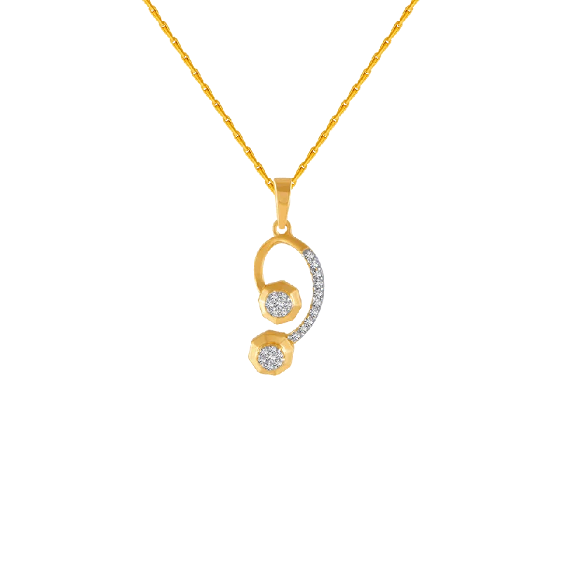 vintage-style opal necklace-14KT (585) Yellow Gold And Diamond Pendant For Women