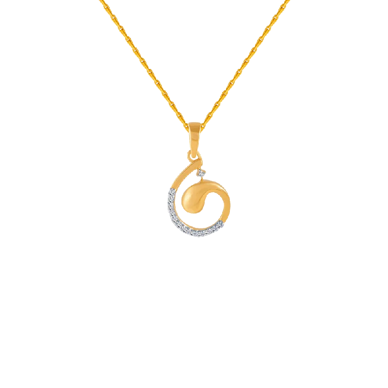 adjustable blaze necklace-14KT (585) Yellow Gold And Diamond Pendant For Women