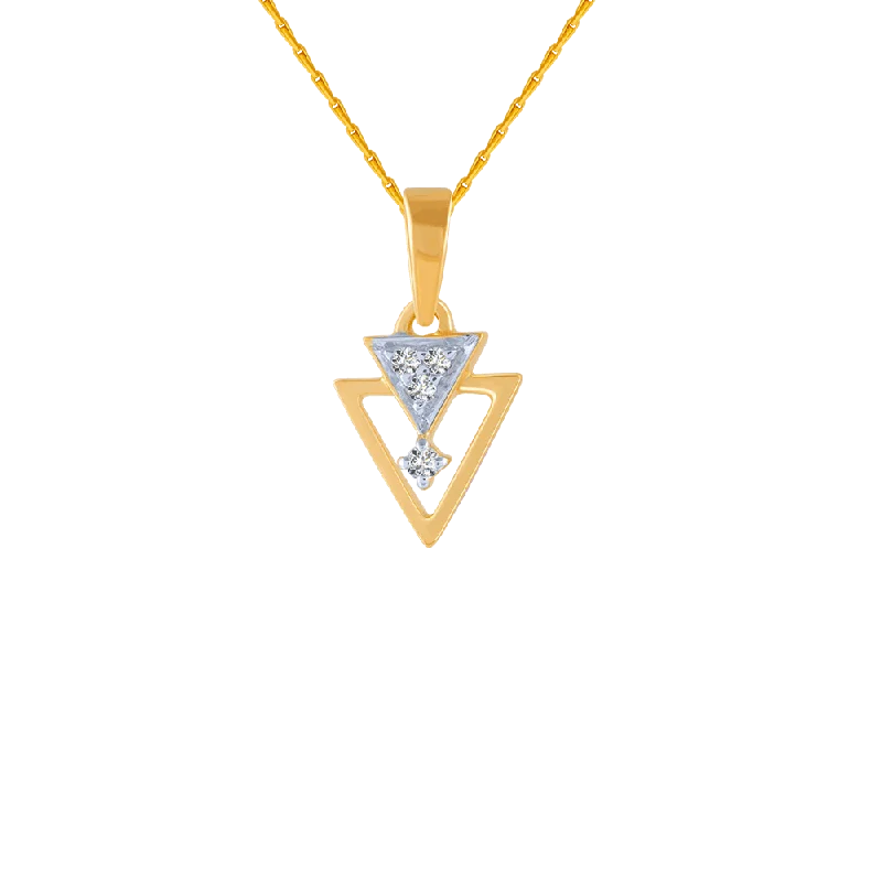 bohemian crest summit necklace-14KT (585) Yellow Gold And Diamond Pendant For Women