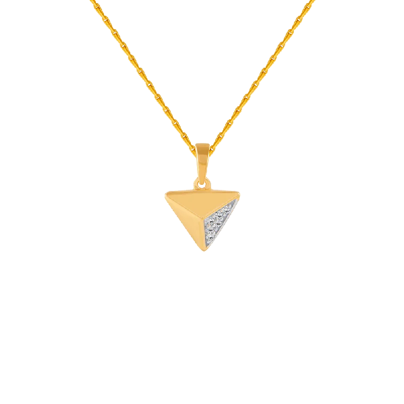 bold opal summit peak necklace-14KT (585) Yellow Gold And Diamond Pendant For Women