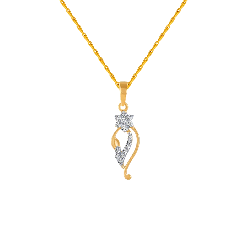 adjustable willow summit necklace-14KT (585) Yellow Gold And Diamond Pendant For Women