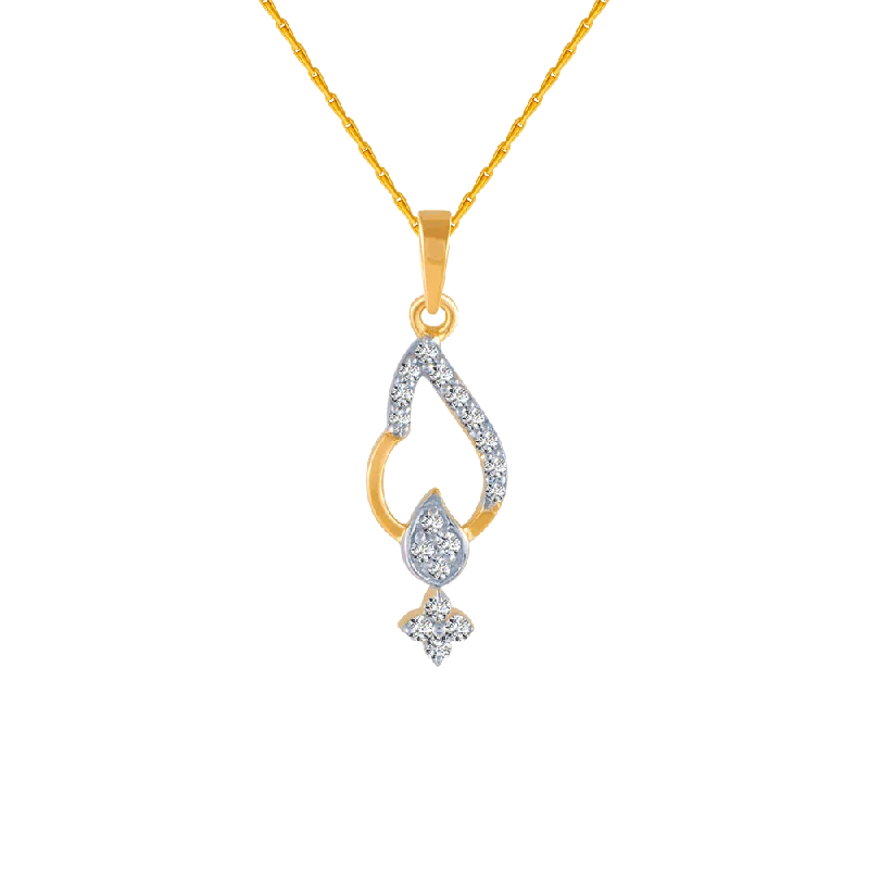 bold ruby summit peak necklace-14KT (585) Yellow Gold And Diamond Pendant For Women